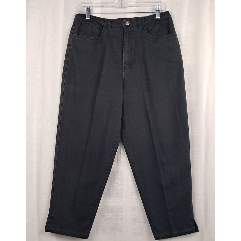 Talbots 10P Vintage 90s Black High Waisted Relaxed Tapered Mom Jeans Ankle